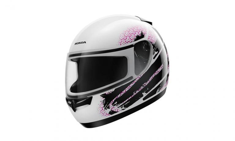 Capacete HFS Honda Branco/Rosa  